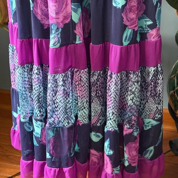 IMAN Multicolor Floral and Snake Print Long Sleeve Dress - Picture 3 of 9